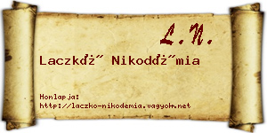 Laczkó Nikodémia névjegykártya